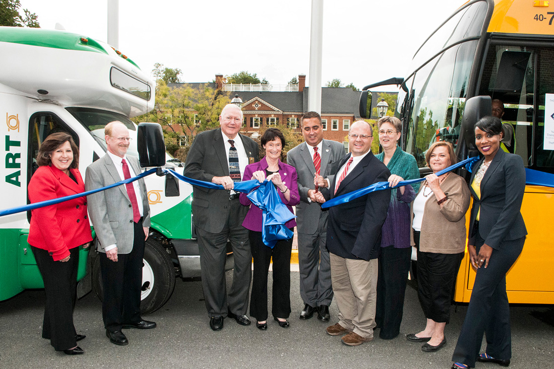 NVTA celebrated the first ribbon cutting ceremony for the purchase of 23 new DASH buses.