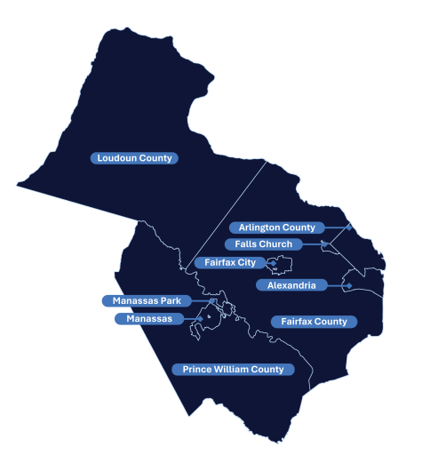 Map of Northern Virginia Counties